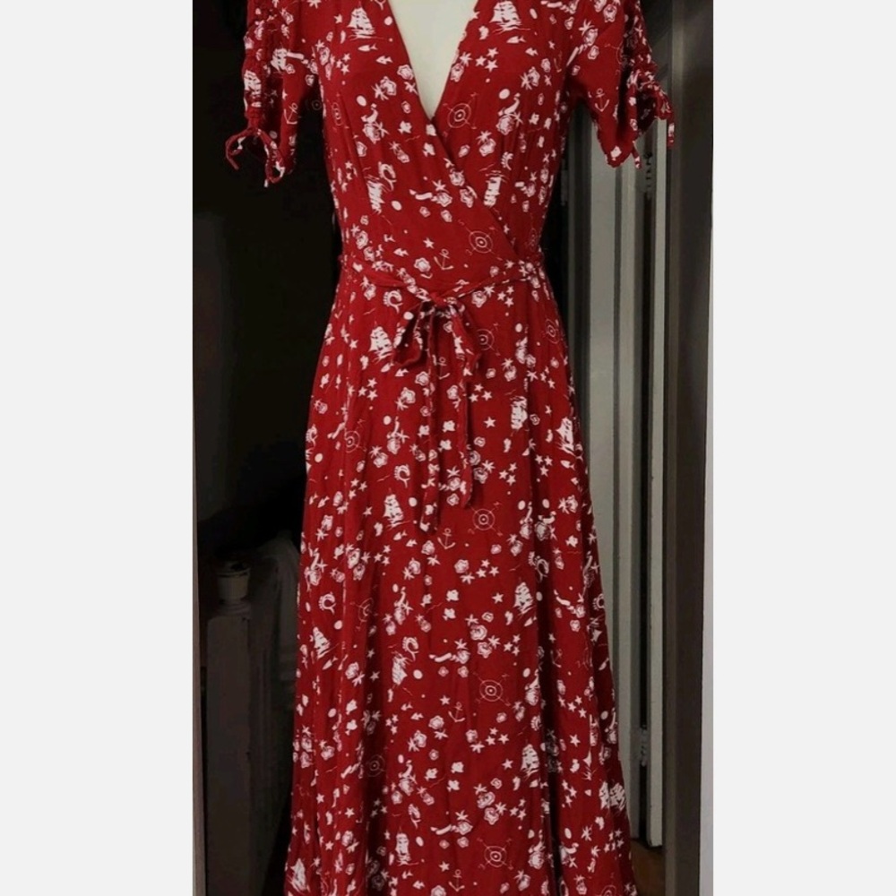 Ralph Lauren Red Floral Wrap Dress